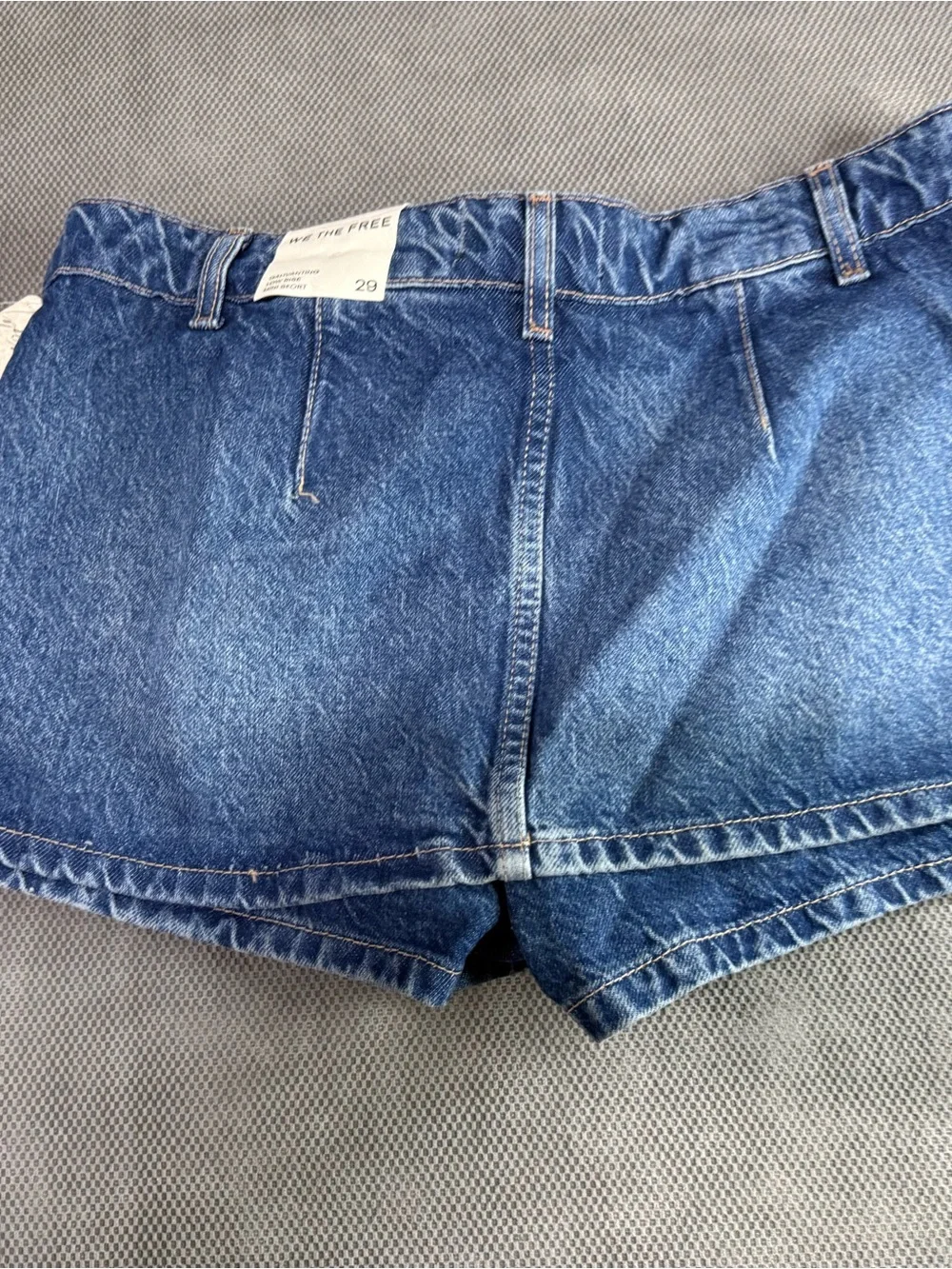 We The Free Classic low rise Denim mini Skort- Blue - Picture 7 of 10